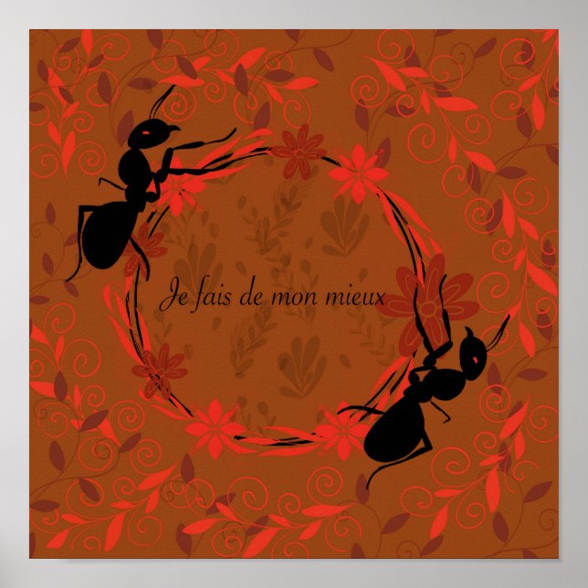 ant, positive affirmation, inspiring phrase poster (Front)