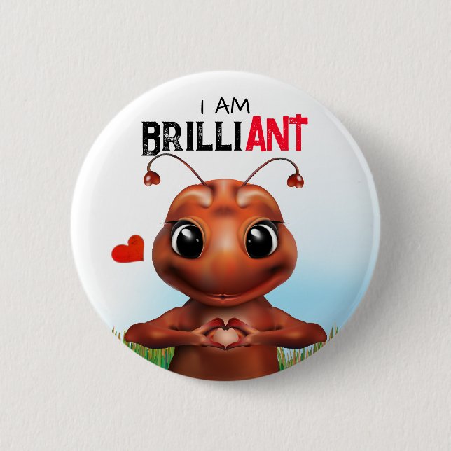 Ant Pun Sign Language Button (Front)