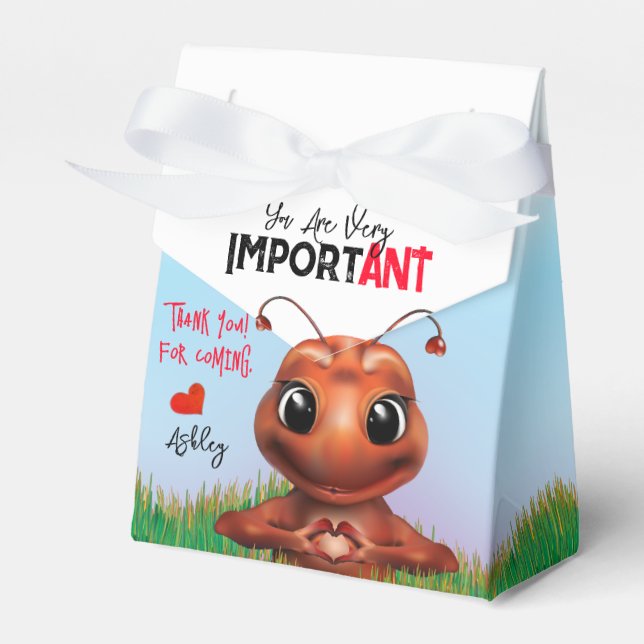 Ant Sign Language Birthday Favor Boxes (Front Side)