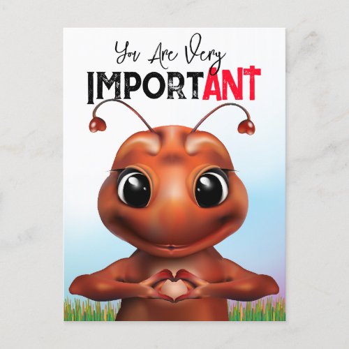 Ant Sign Language Birthday Postcard