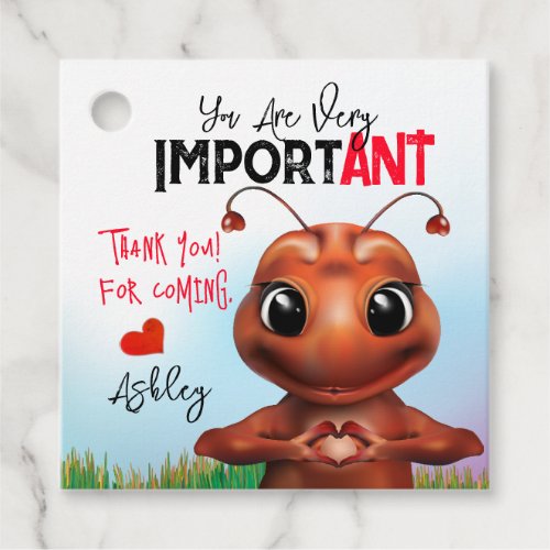 Ant Sign Language Birthday Thank You Favor Tags