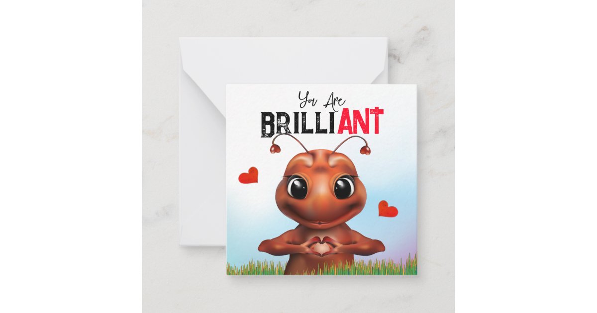 Ant Sign Language Brilliant Thank You Note Card | Zazzle