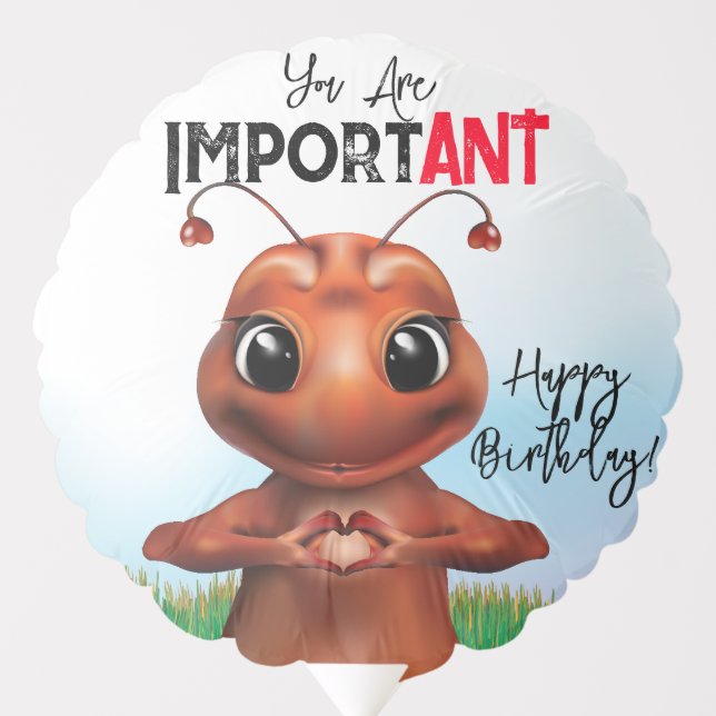 Ant  Sign Language | Happy Birthday Balloon (Front)