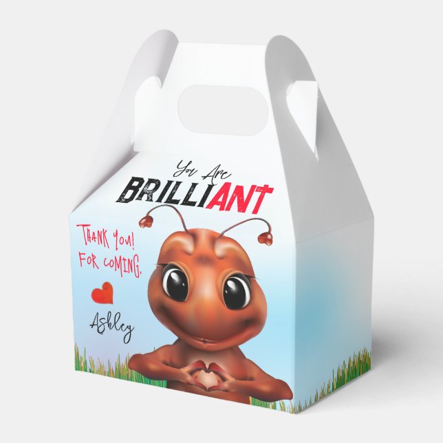 Ant Sign Language Thank You Favor Boxes (Front Side)