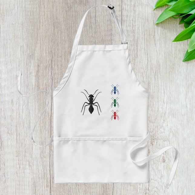Ant Silhouettes Insects Black Blue Green and Red  Adult Apron (Creator Uploaded)