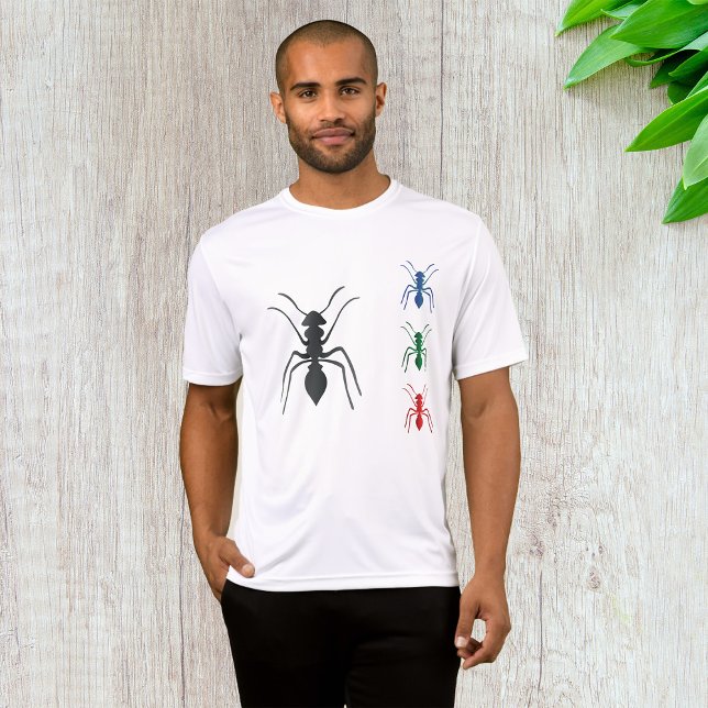 Ant Silhouettes Insects Black Blue Green and Red  T-Shirt (Creator Uploaded)
