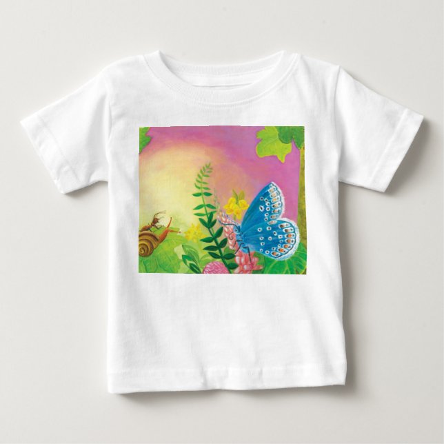 Ant, snail and Chapman's blue butterfly   Baby T-Shirt (Front)