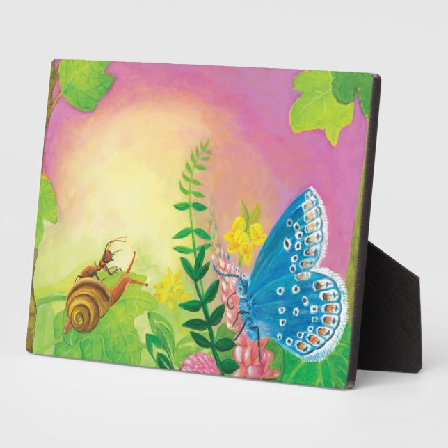 Ant, snail and Chapman's blue butterfly  Plaque (Side)
