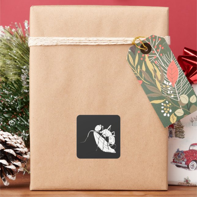 Ant 🐜 With A Seed Pod Square Sticker (Holiday)