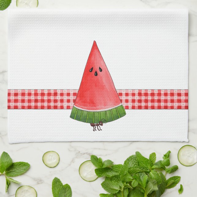 Ant with Watermelon - Kitchen Towel (Folded)