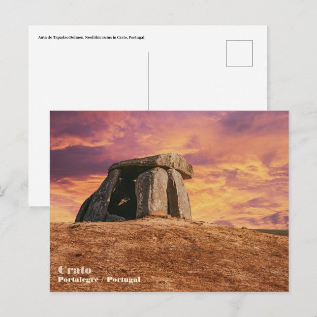 Anta do Tapadao Dolmen. Neolithic ruins in Crato  Postcard (Front/Back)