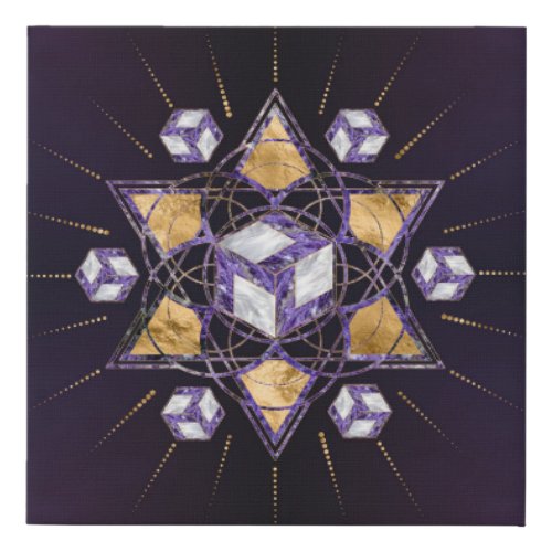 Antahkarana in in Sacred Geometry Ornament Faux Canvas Print