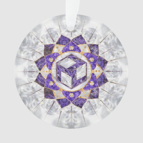 Antahkarana in Lotus Mandala_ Amethyst and Pearl Ornament
