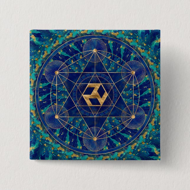 Antahkarana in Sacred Geometry Ornament Button (Front)