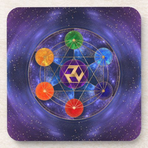 Antahkarana in Sacred Geometry Ornament _ Nebula Beverage Coaster