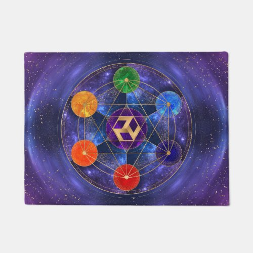 Antahkarana in Sacred Geometry Ornament _ Nebula Doormat