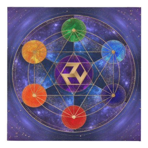 Antahkarana in Sacred Geometry Ornament _ Nebula Faux Canvas Print