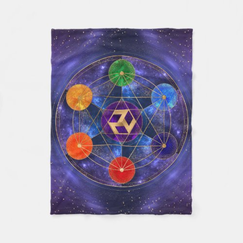 Antahkarana in Sacred Geometry Ornament _ Nebula Fleece Blanket