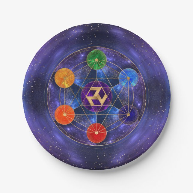 Antahkarana in Sacred Geometry Ornament - Nebula Paper Plates (Front)