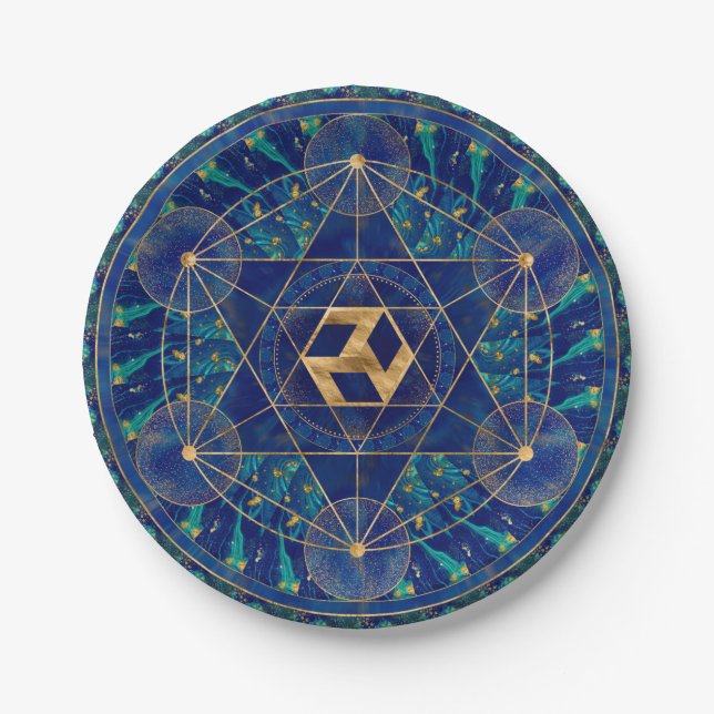 Antahkarana in Sacred Geometry Ornament Paper Plates (Front)