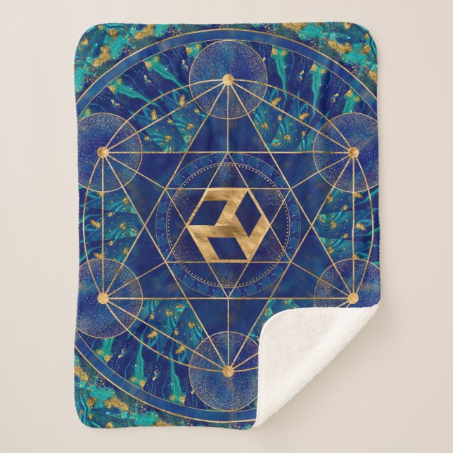 Antahkarana in Sacred Geometry Ornament Sherpa Blanket (Front)