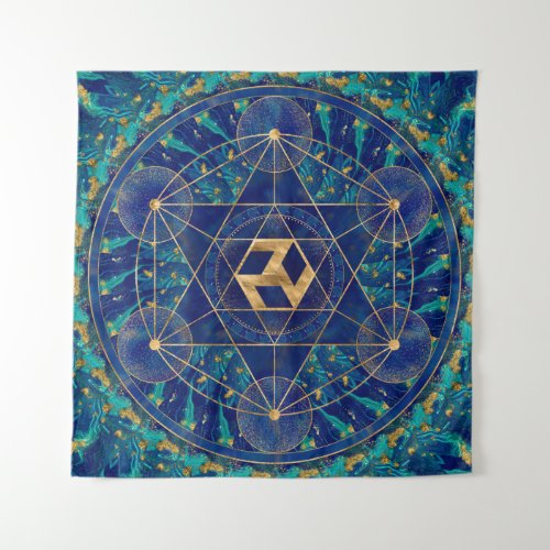 Antahkarana in Sacred Geometry Ornament Tapestry