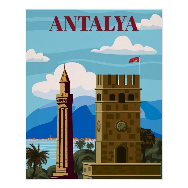 Antalya retro landmark poster (Front)