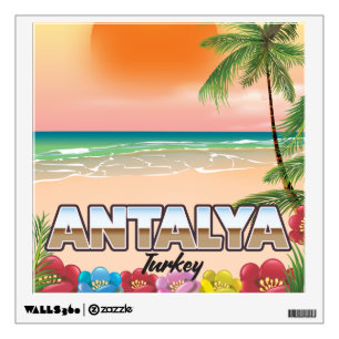 Antalya Turkey beach travel poster Wall Decal