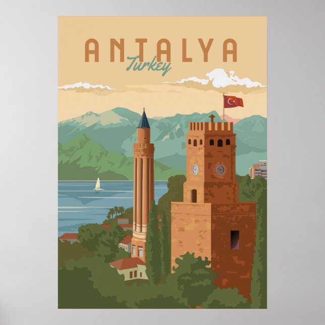 Antalya Turkey Travel Poster (Front)