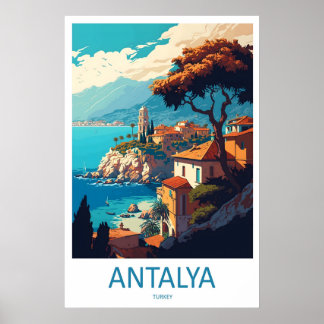 Antalya Vintage Travel Poster Ski National Park
