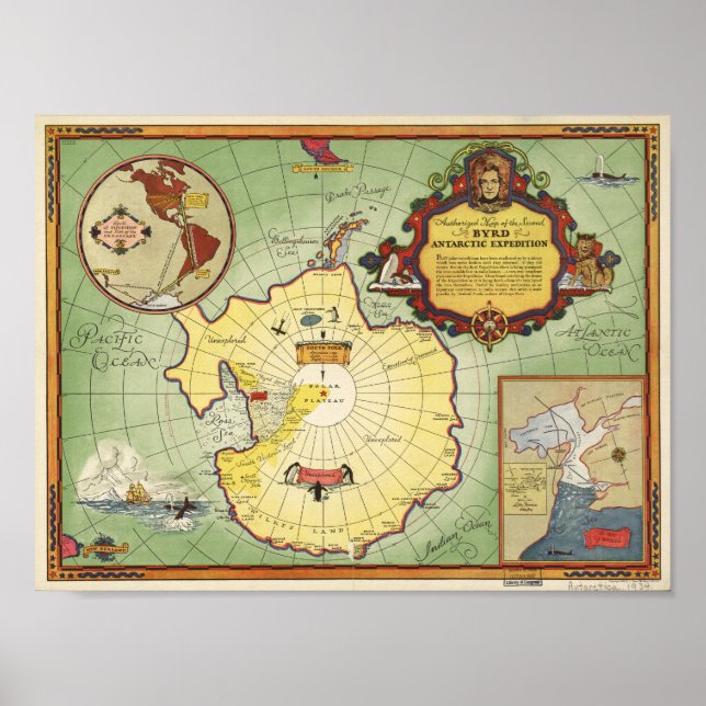 Antarctic expedition map poster (Front)