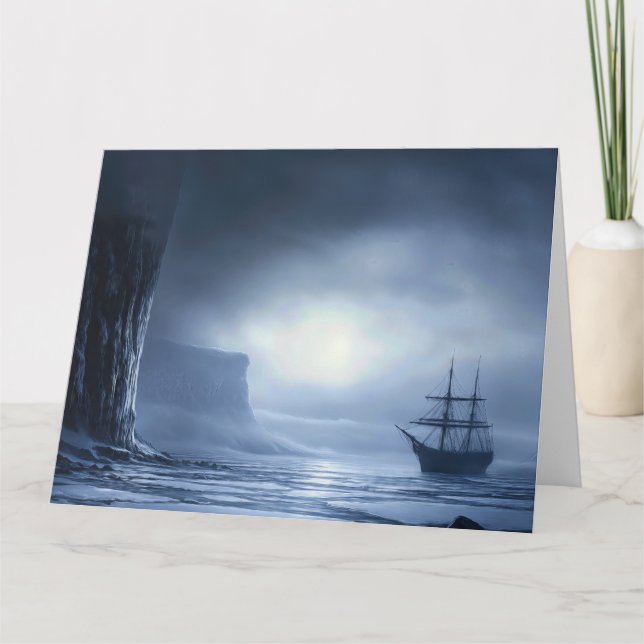 Antarctic Moonlit Vigil Card (Front)