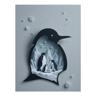 Antarctic Papercraft Panorama Poster