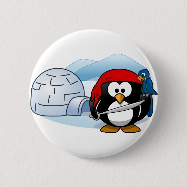 Antarctic Pitate Penguin Pinback Button (Front)