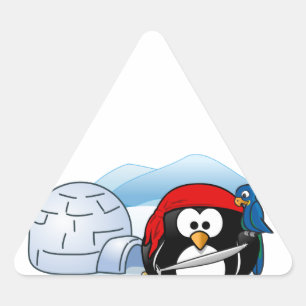Antarctic Pitate Penguin Triangle Sticker