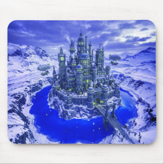 Antarctic Steampunk Castle With Moat Mouse Pad
