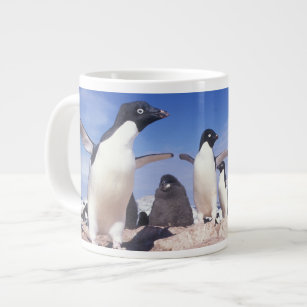 Antarctica, Adelie Penguin Pygoscelis Large Coffee Mug