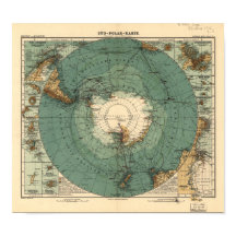Antarctica Antique Atlas Map of 1912