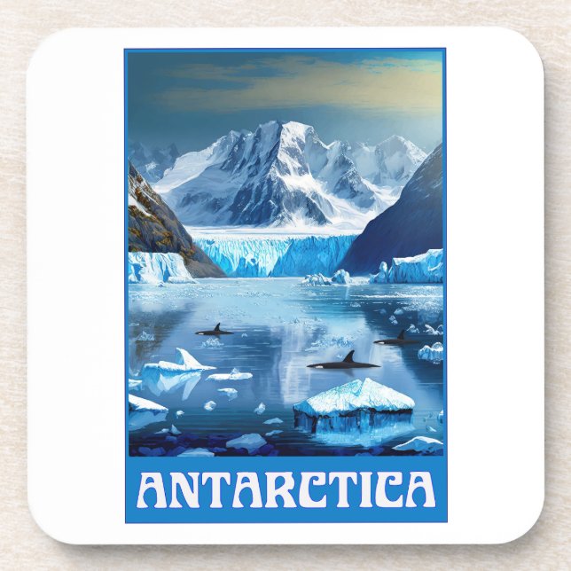 Antarctica Beverage Coaster (Front)