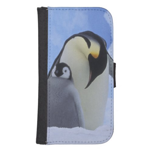 Antarctica Emperor penguins and chick Wallet Phone Case For Samsung Galaxy S4