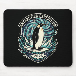 Antarctica Expedition 2026 Retro Souvenir Penguin Mouse Pad