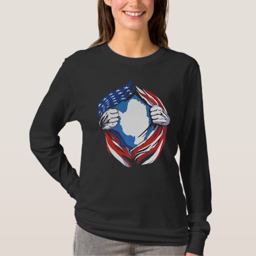 Antarctica Flag American Proud of My Antarctic Her T_Shirt