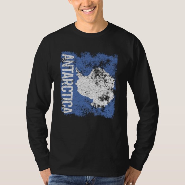 Antarctica Flag Distressed T-Shirt (Front)