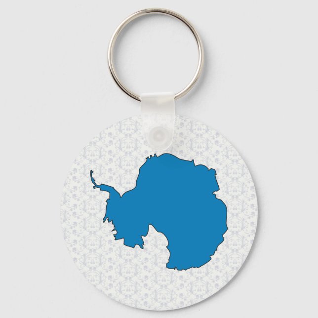 Antarctica Flag Map full size Keychain (Front)