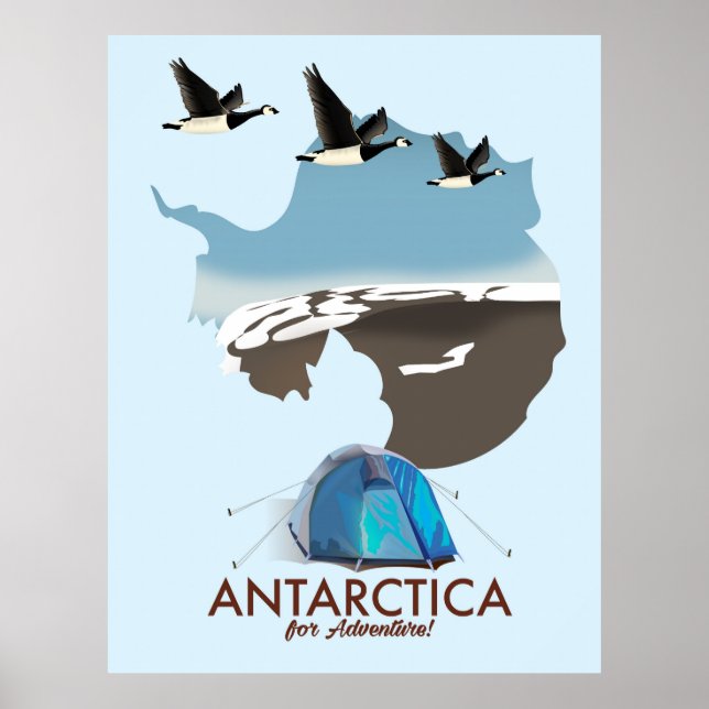 Antarctica For Adventure Travel poster map. (Front)