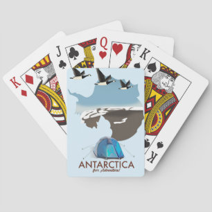 Antarctica For Adventure Travel poster map. Poker Cards