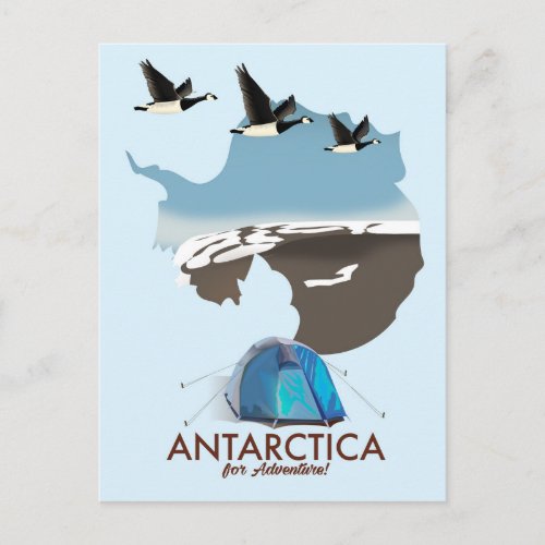 Antarctica For Adventure Travel poster map Postcard