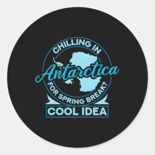Antarctica For Spring Break Antarctica Map Classic Round Sticker