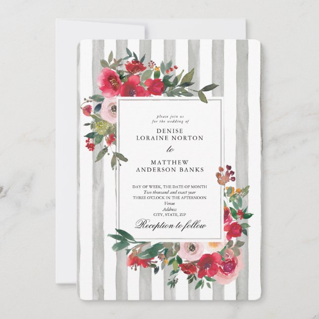 Antarctica Grey Wedding Invitation (Front)