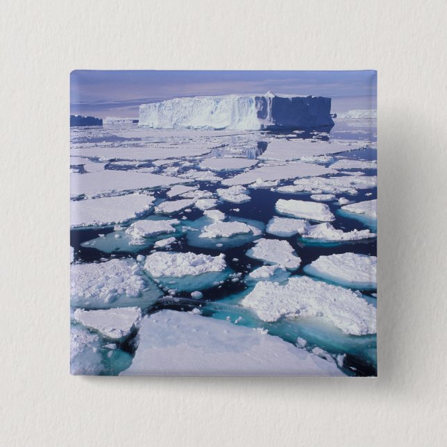 Antarctica, Ice flow. Pinback Button (Front)